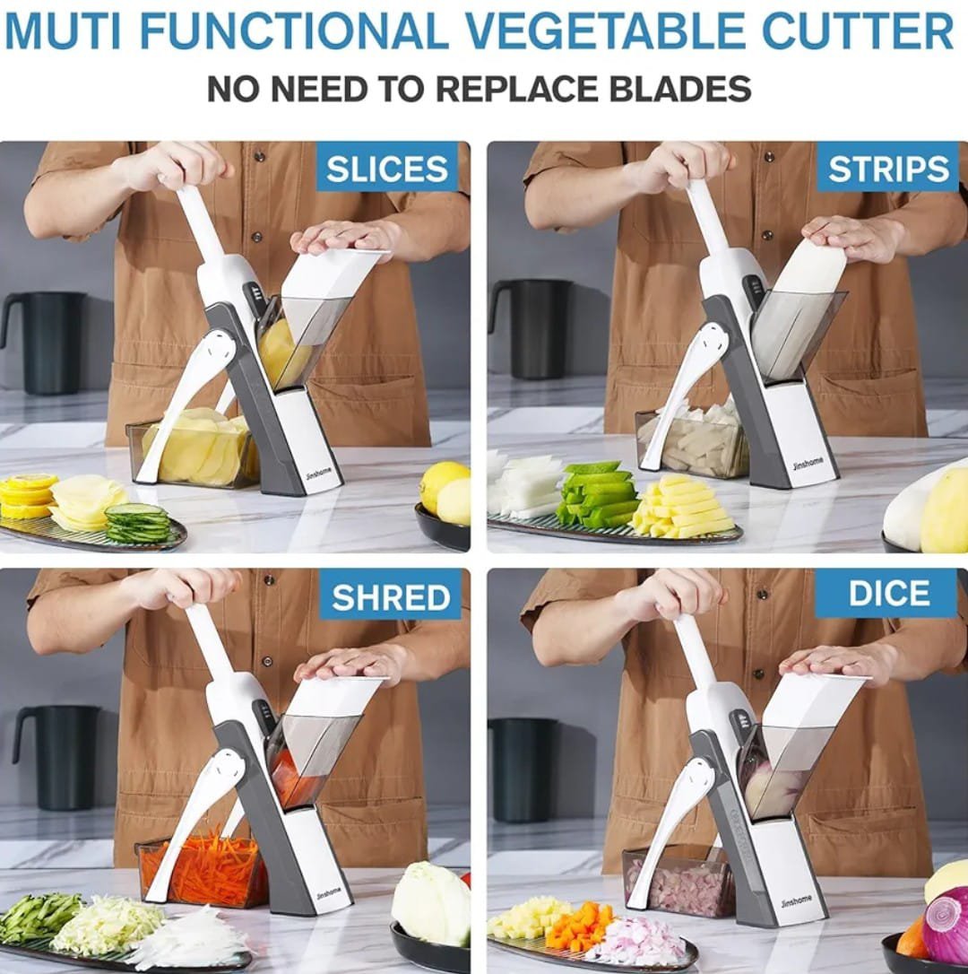 Manual Vegetable Chopper Mandoline Brava Slicer Veggie Cutter 5 in 1 - Image 4