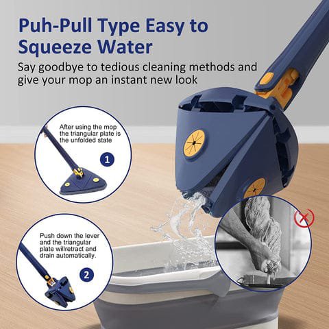 360 Triangle Adjustable Mop With Twist Squeeze - Image 5