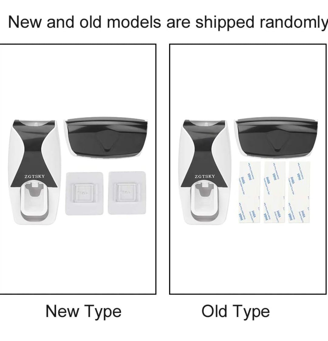 Toothpaste Dispenser Toothpaste Dispenser Black Abs Wall Mounted - Image 2