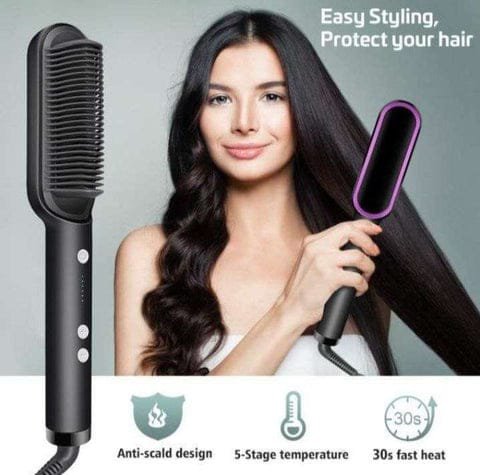 909 Brush Hair Straightener Brush For Girls Comb - Image 4