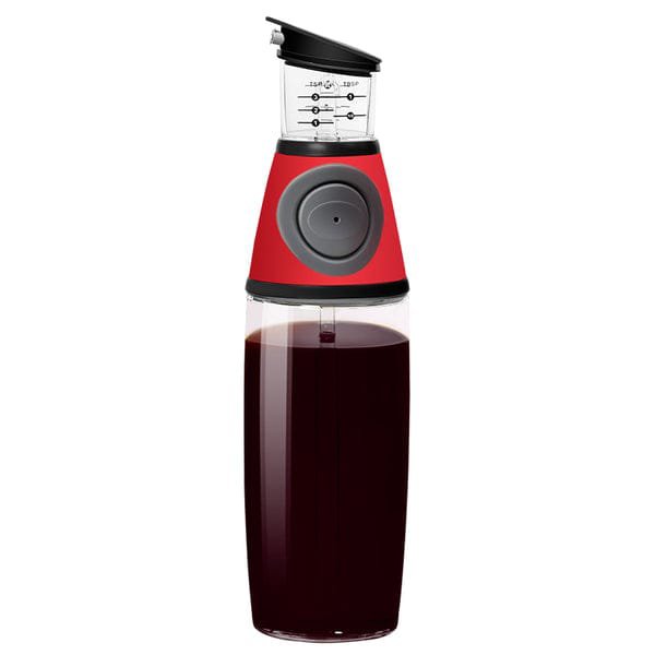 Manual press one touch 500ml oil & vinegar dispenser bottle with measurement cup best for kitchen - Image 3