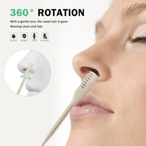 Pack of 4 Washable Nose Hair Remover | Nasal Hair Shaver | 360 Degree Rotating Nose Hair Trimmer - Image 2