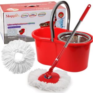 Spin Mop and Bucket with Wringer Set, 360° Spinning Mop and Bucket System
