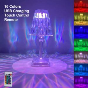 Crystal Table Lamp,16 RGB Color Crystal Light
