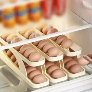 Double Layer Counter Top Automatic Scrolling Egg Rack